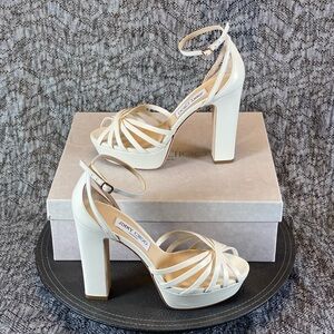 Jimmy Choo Isra 120 Platform Heel Sandal Ankle Strap size 39.5